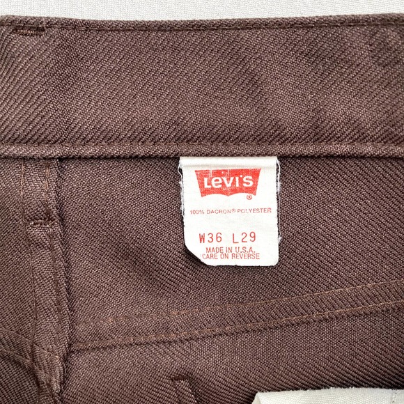 Vintage Levis Sta-Prest Pants Mens 36 Brown Straight Dress Slacks Made USA 90s - Picture 7 of 15